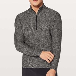 Lululemon Surge Warm 1/2 Zip Mens Heathered Black Size Large